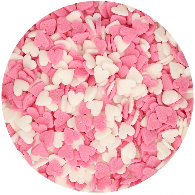 FunCakes - Coeurs en sucre - Rose/Blanc (60g)